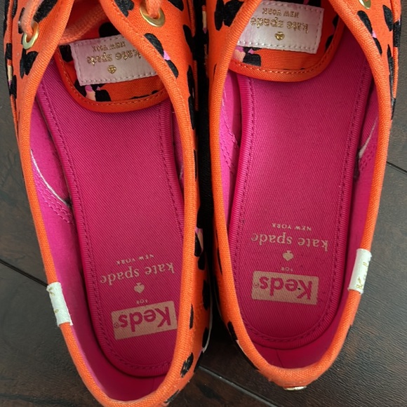 Kate Spade Orange Leopard Pointed Keds - Picture 7 of 8